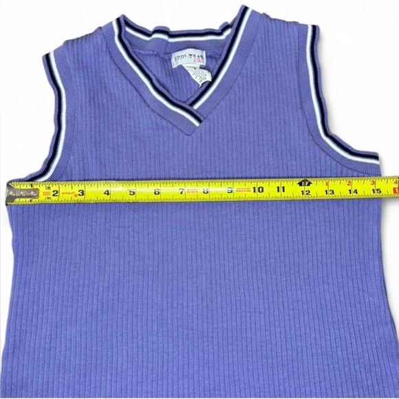 Vintage Y2K Cool Wear Kids Lavender Ribbed Knit Sweater Vest Size XL (14/16) - Picture 5 of 5